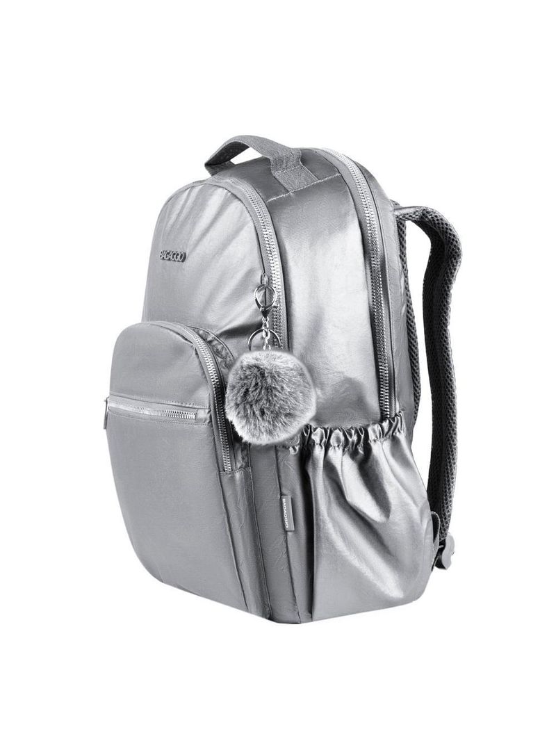 Mochila feminina perolada 23j prata