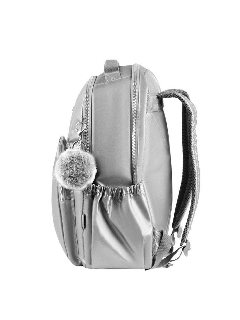 Mochila feminina perolada 23j prata