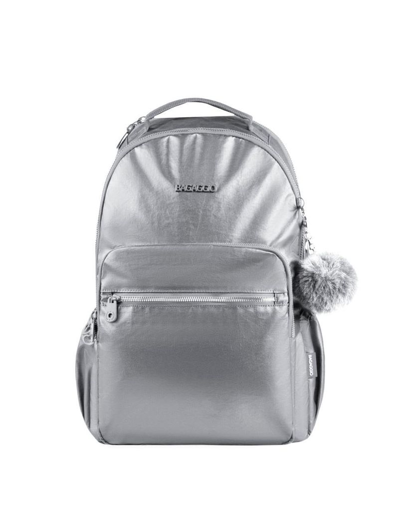 Mochila feminina perolada 23j prata