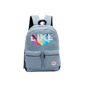 Mochila infantil feminina moletom like  cinza
