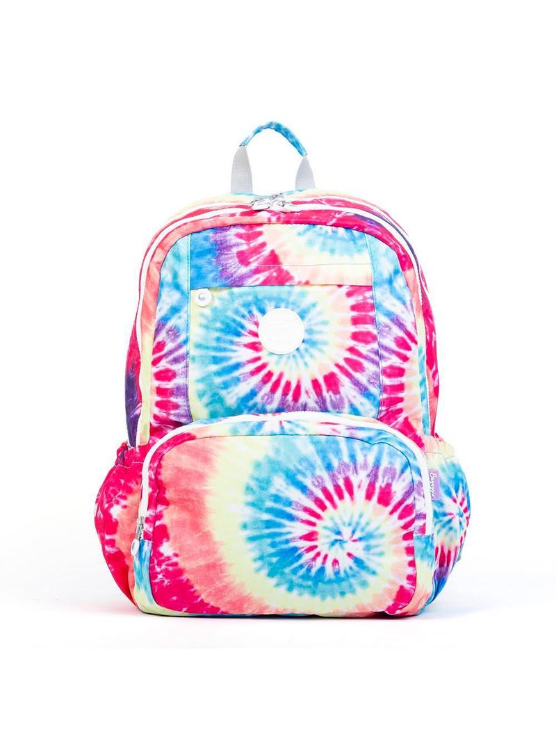Mochila feminina tie dye espiral branca
