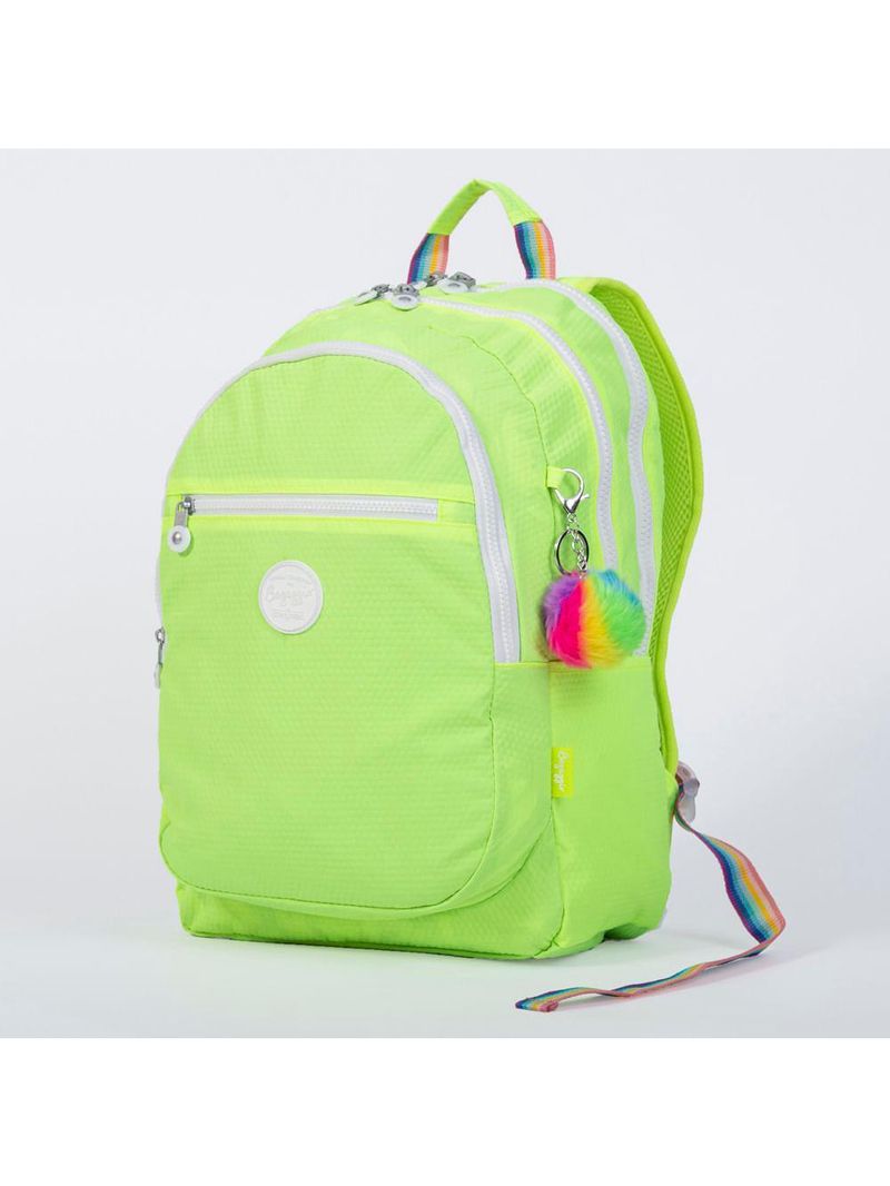 Mochila feminina colmeia neon amarela