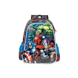 Mochila escolar masculina infantil vingadores preta