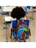 Mochila escolar masculina infantil vingadores preta