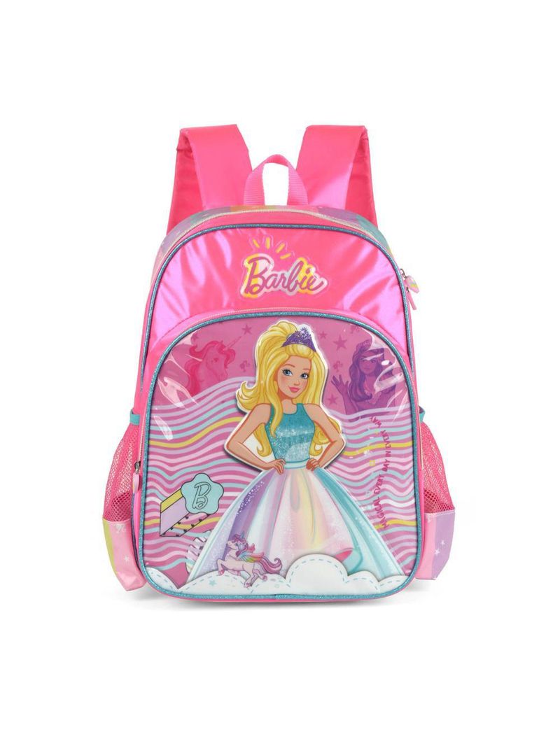 Mochila escolar feminina premium barbie rosa