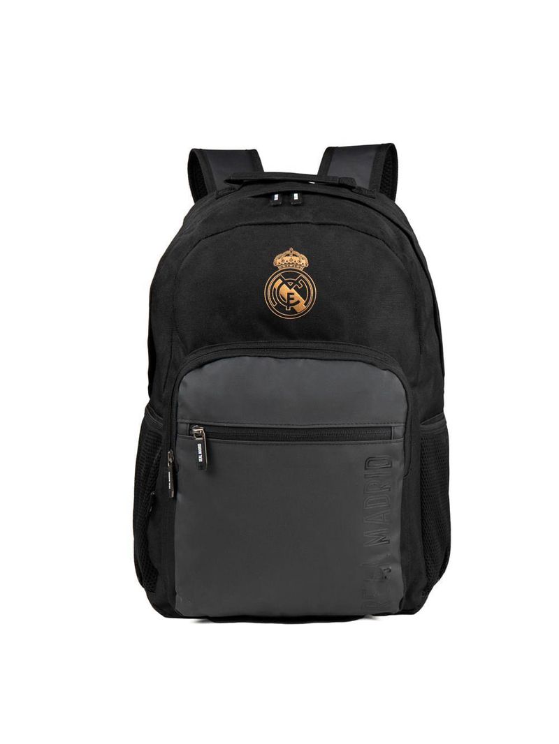 Mochila escolar masculina juvenil real madrid preta