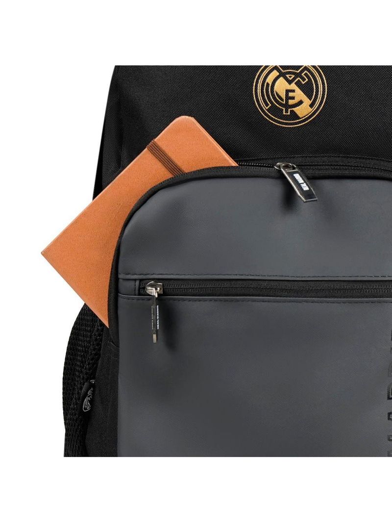 Mochila escolar masculina juvenil real madrid preta