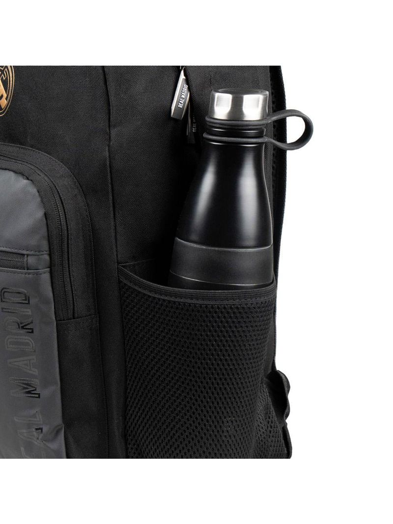 Mochila escolar masculina juvenil real madrid preta
