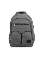 Mochila escolar masculina juvenil color block cinza