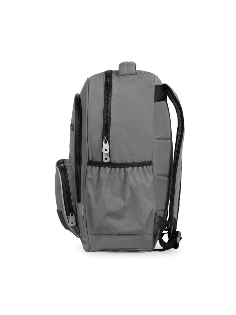 Mochila escolar masculina juvenil color block cinza