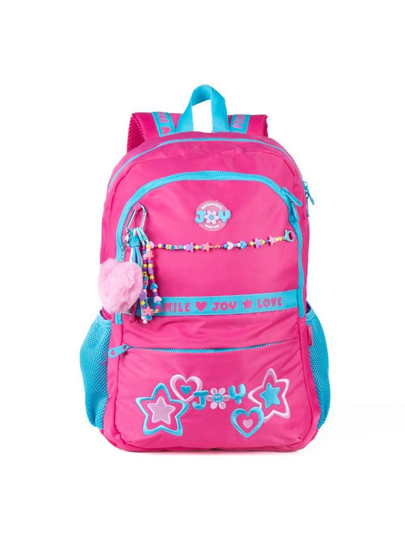 Mochila escolar feminina infanto juvenil bg joy rosa
