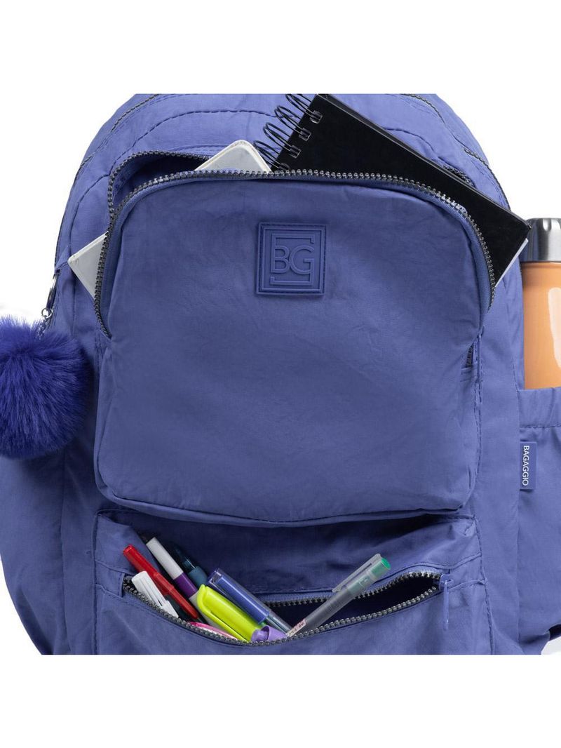 Mochila escolar feminina de 4 rodinhas pop fun ii azul