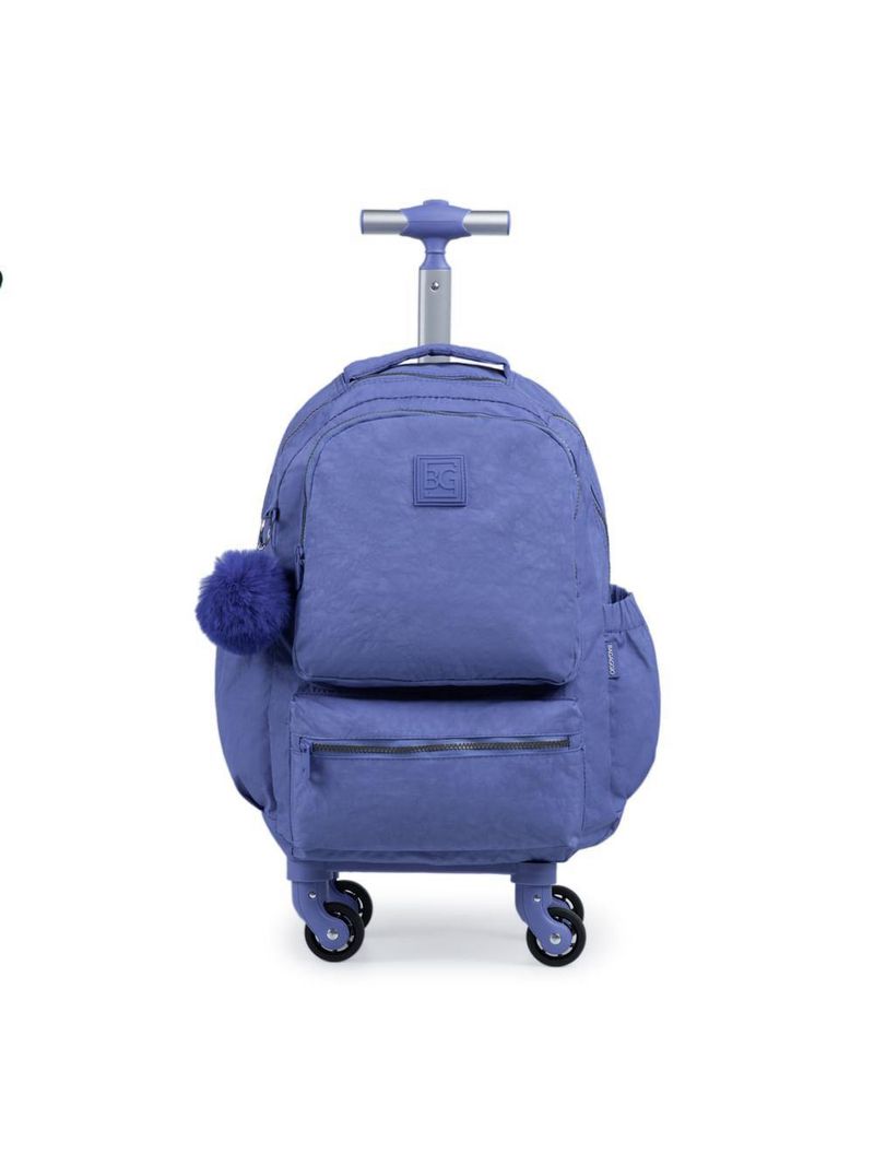Mochila escolar feminina de 4 rodinhas pop fun ii azul