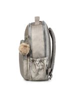 Mochila escolar juvenil feminina perolada cinza