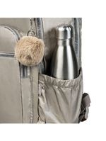 Mochila escolar juvenil feminina perolada cinza