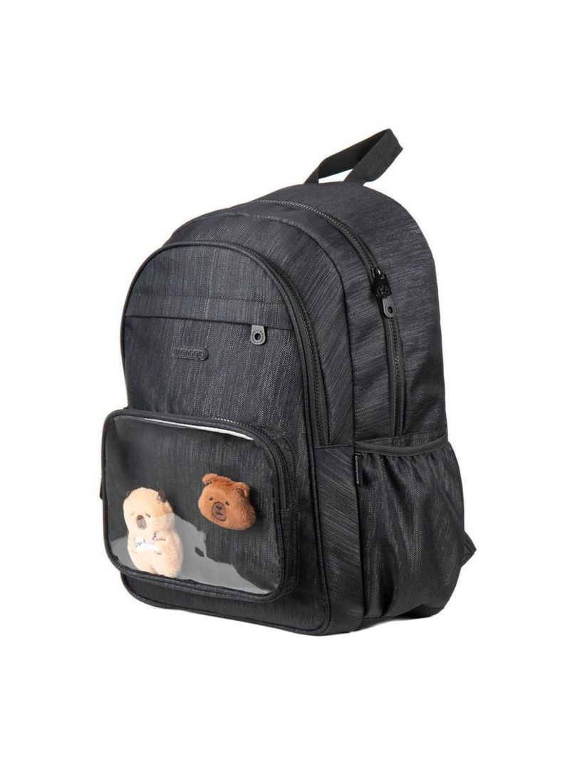 Mochila escolar feminina bg charms preta