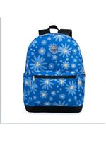 Mochila escolar feminina margaridas azul