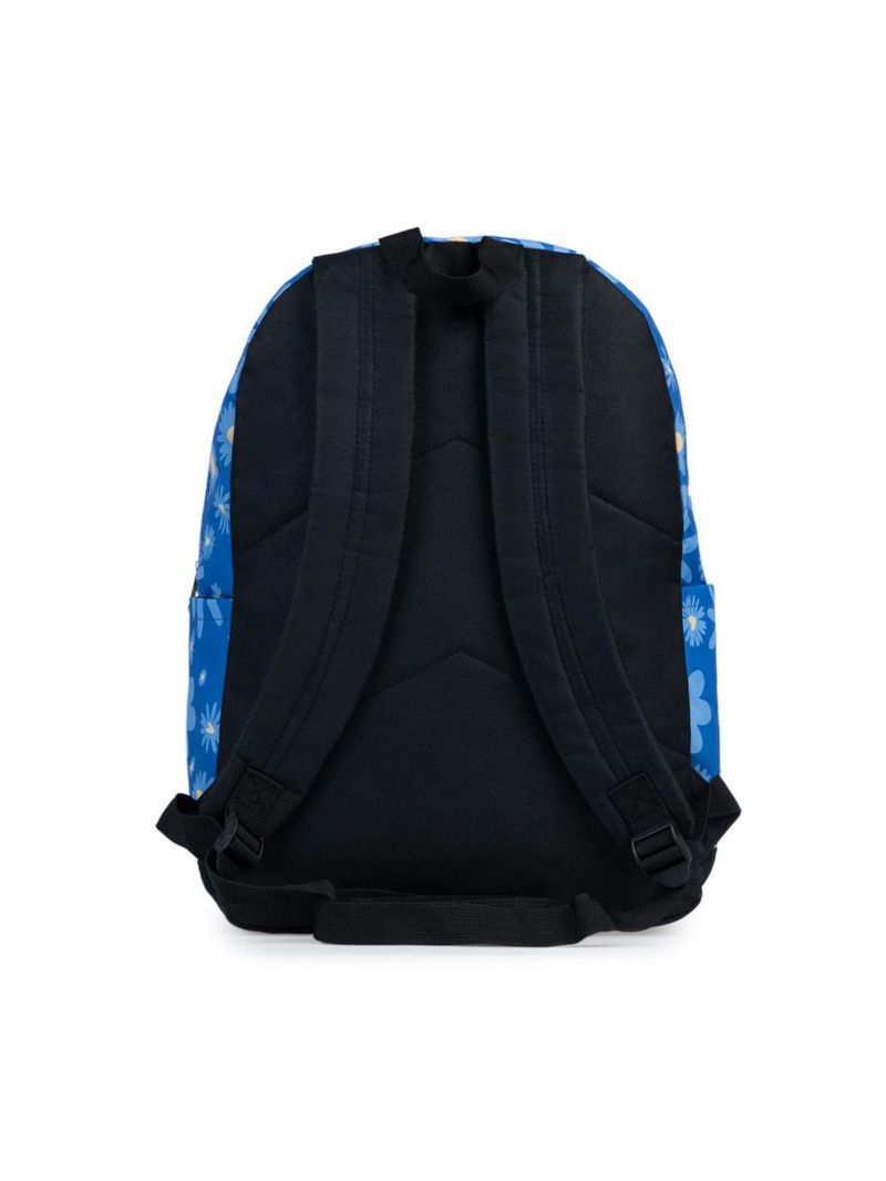 Mochila escolar feminina margaridas azul
