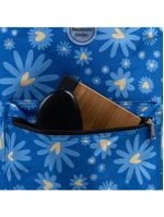 Mochila escolar feminina margaridas azul