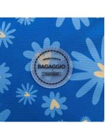 Mochila escolar feminina margaridas azul