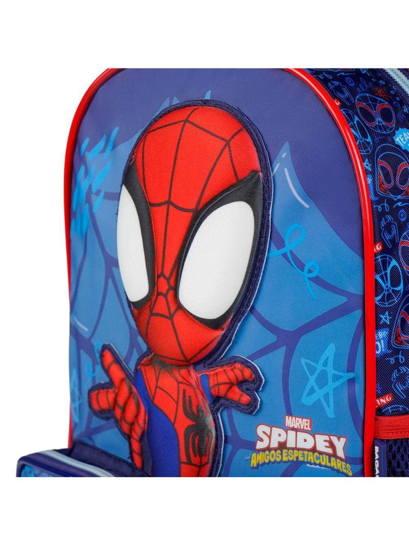 Mochila escolar infantil spidey baby 3d azul