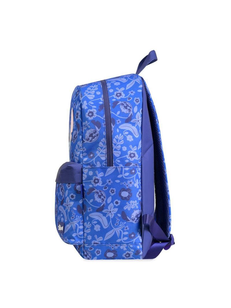 Mochila escolar feminina básica stitch bloom azul escuro