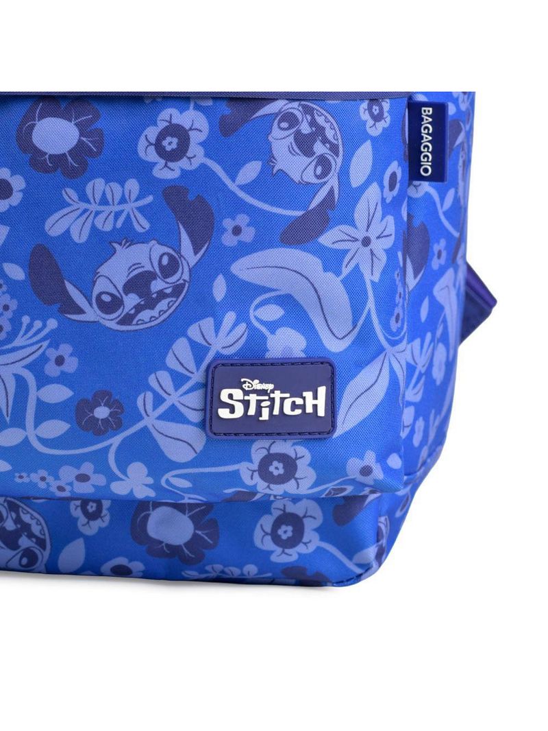 Mochila escolar feminina básica stitch bloom azul escuro