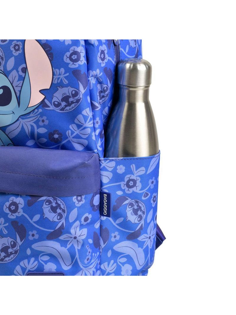 Mochila escolar feminina básica stitch bloom azul escuro