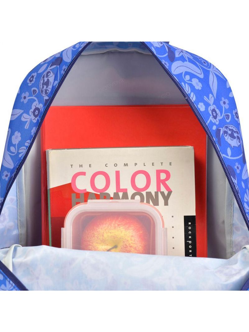 Mochila escolar feminina básica stitch bloom azul escuro