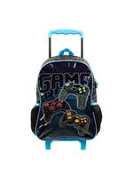 Mochila de rodinhas video game preta