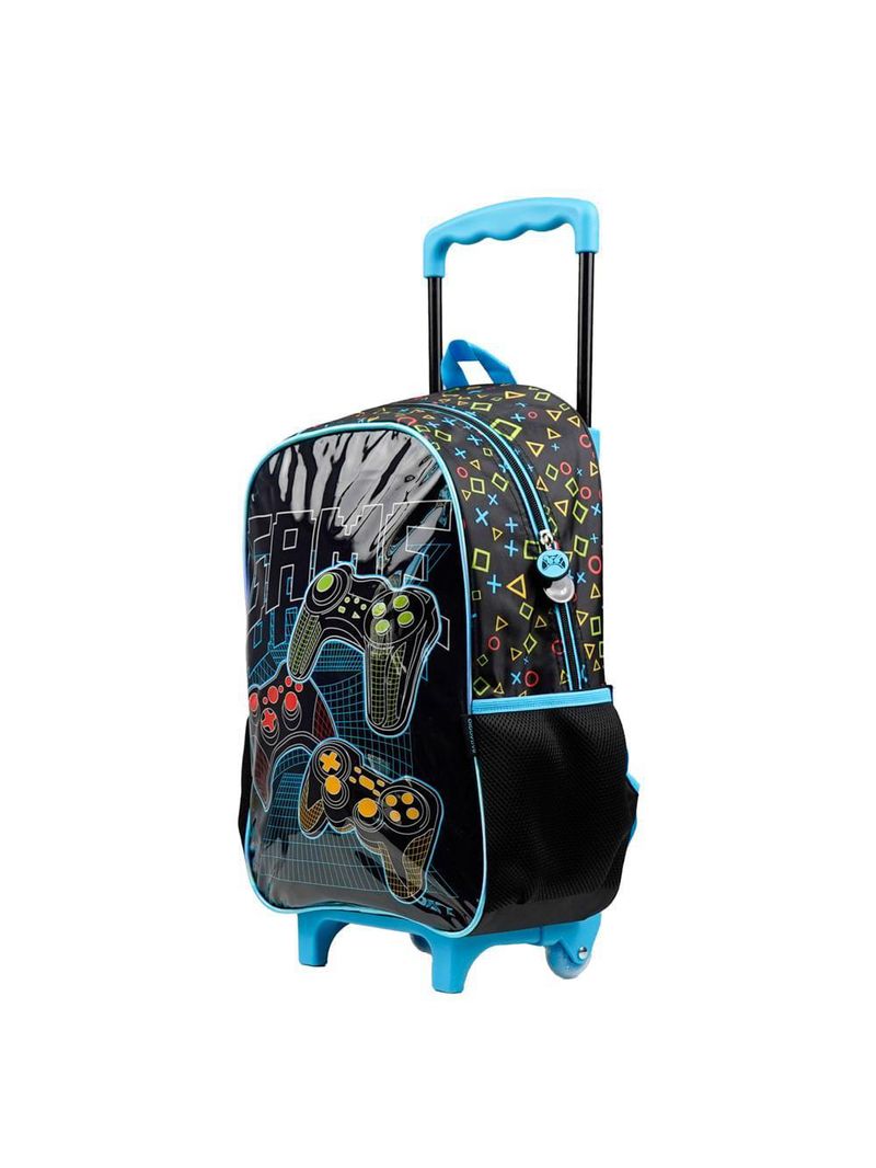 Mochila de rodinhas video game preta