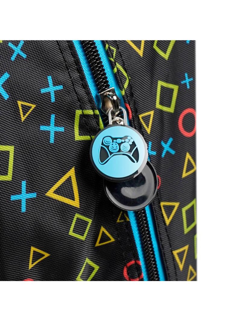 Mochila de rodinhas video game preta