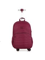 Mochila escolar juvenil com 4 rodinhas crinkle glitter vinho