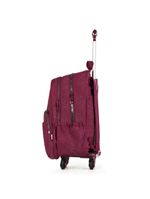 Mochila escolar juvenil com 4 rodinhas crinkle glitter vinho