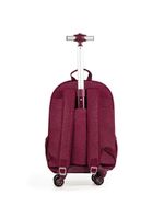 Mochila escolar juvenil com 4 rodinhas crinkle glitter vinho