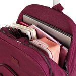 Mochila escolar juvenil com 4 rodinhas crinkle glitter vinho