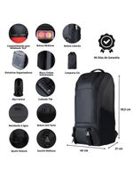 Mochila masculina média executiva para notebook resistente à Água advanced preta