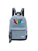 Mochila infantil feminina moletom like  cinza