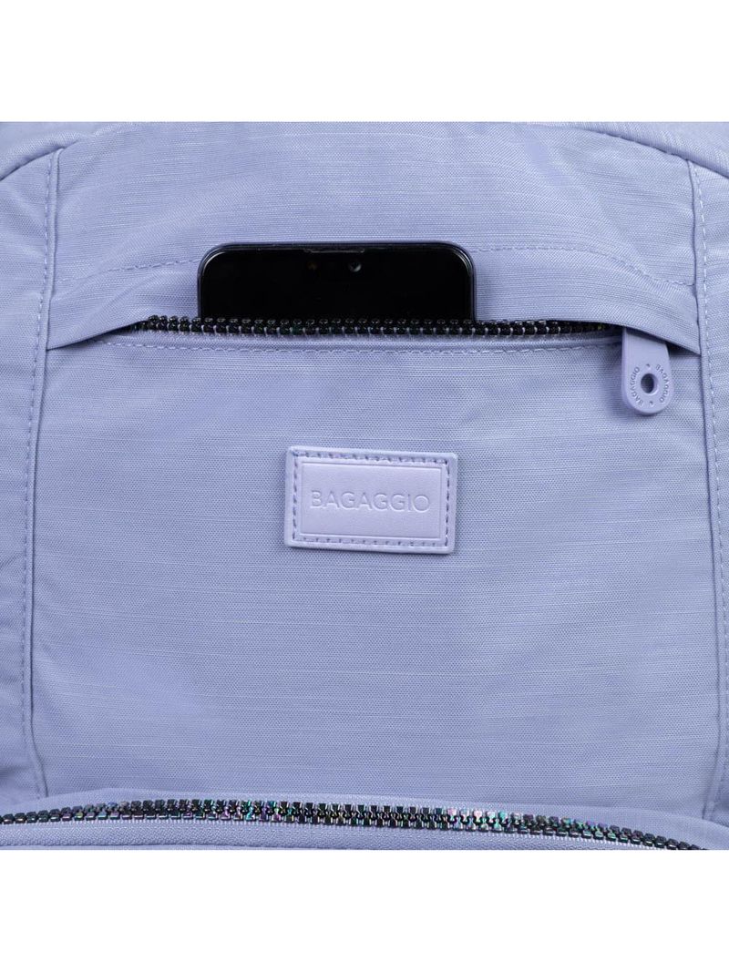 Mochila escolar juvenil feminina crinkle chic azul clara