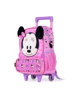 Mochila escolar feminina com rodinhas minnie baby rosa
