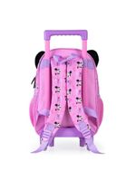 Mochila escolar feminina com rodinhas minnie baby rosa