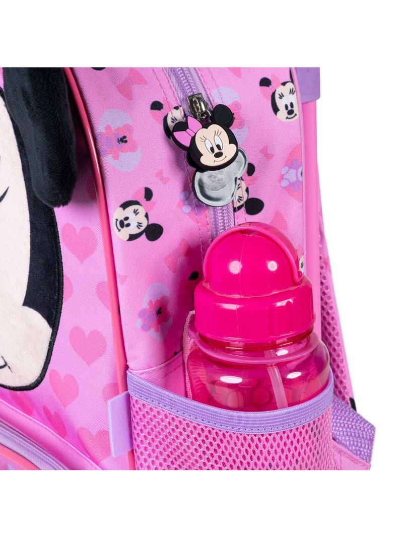 Mochila escolar feminina com rodinhas minnie baby rosa