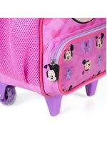 Mochila escolar feminina com rodinhas minnie baby rosa