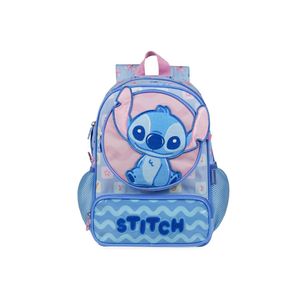 Mochila escolar feminina infantil stitch baby azul claro