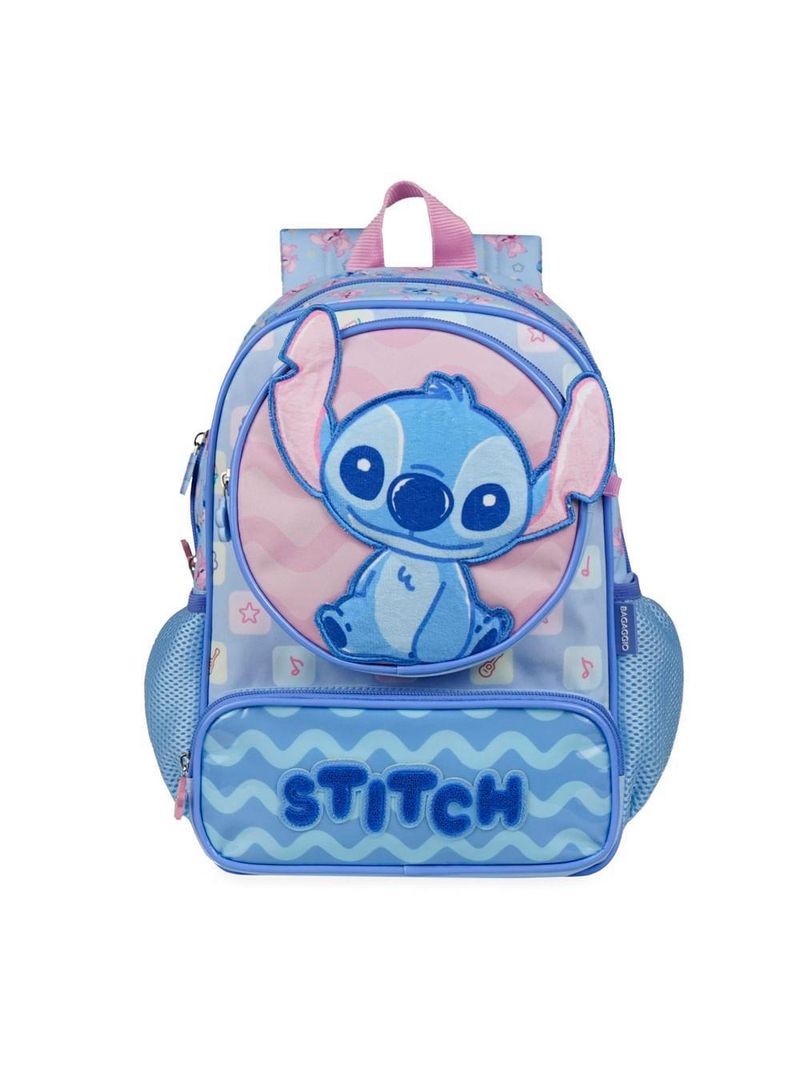 Mochila escolar feminina infantil stitch baby azul claro