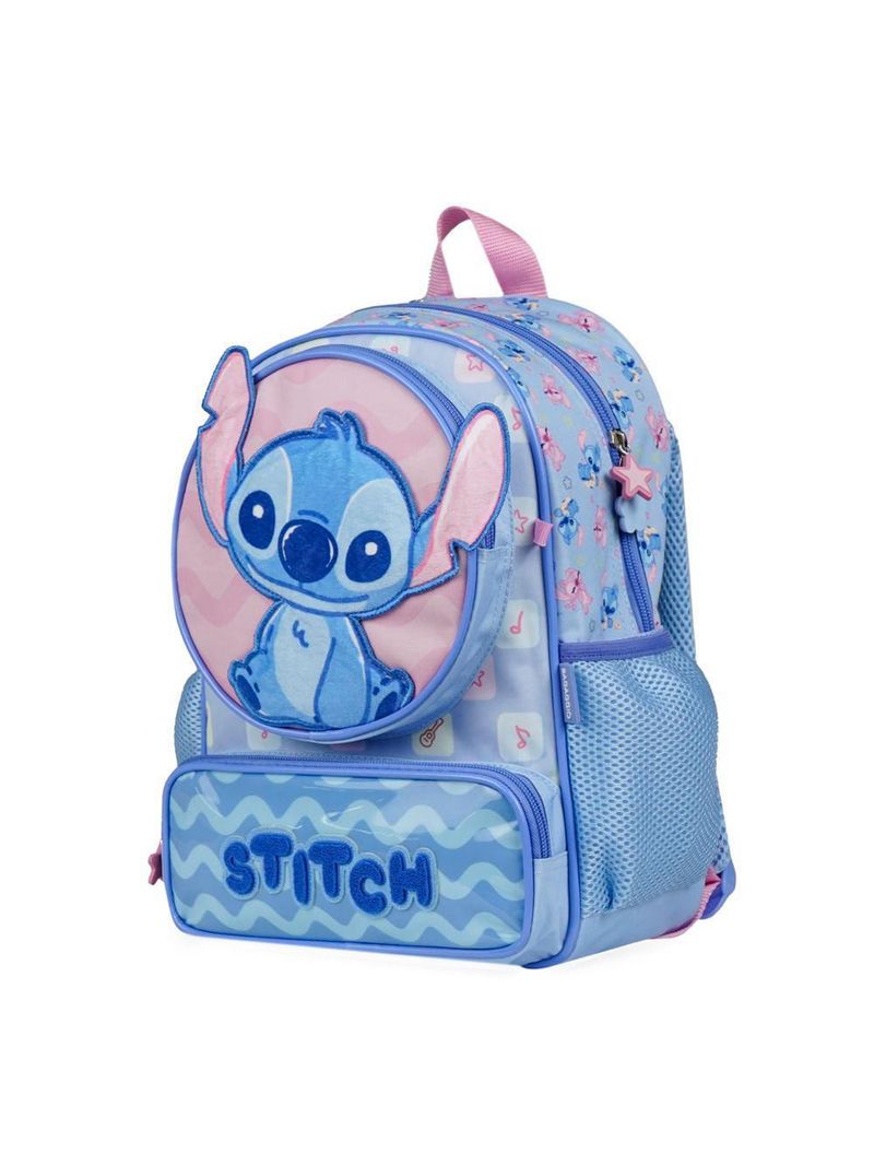 Mochila escolar feminina infantil stitch baby azul claro
