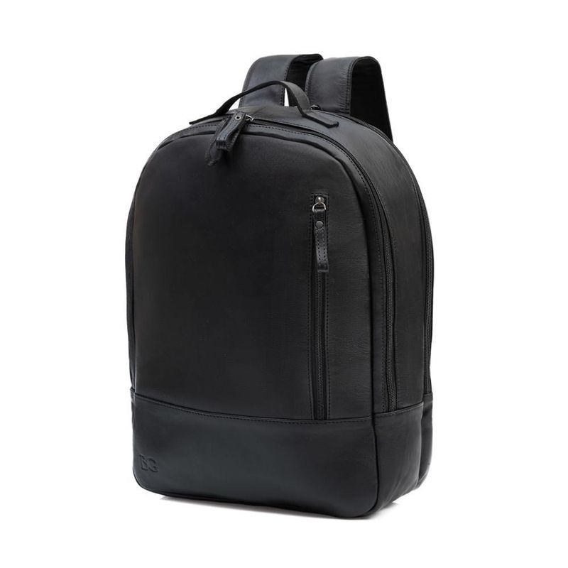 Mochila masculina de couro para notebook arpoador preta