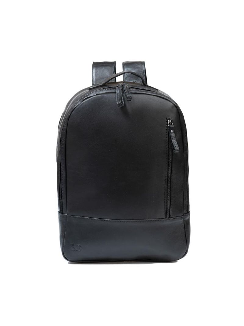 Mochila masculina de couro para notebook arpoador preta
