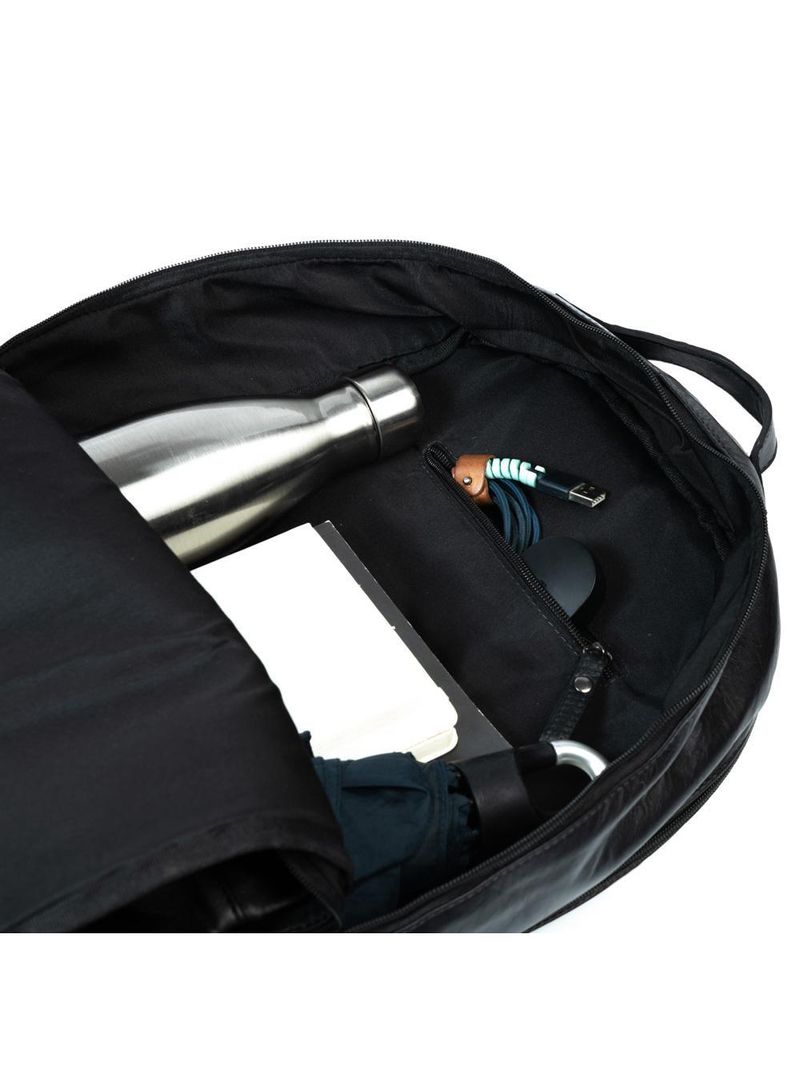 Mochila masculina de couro para notebook arpoador preta