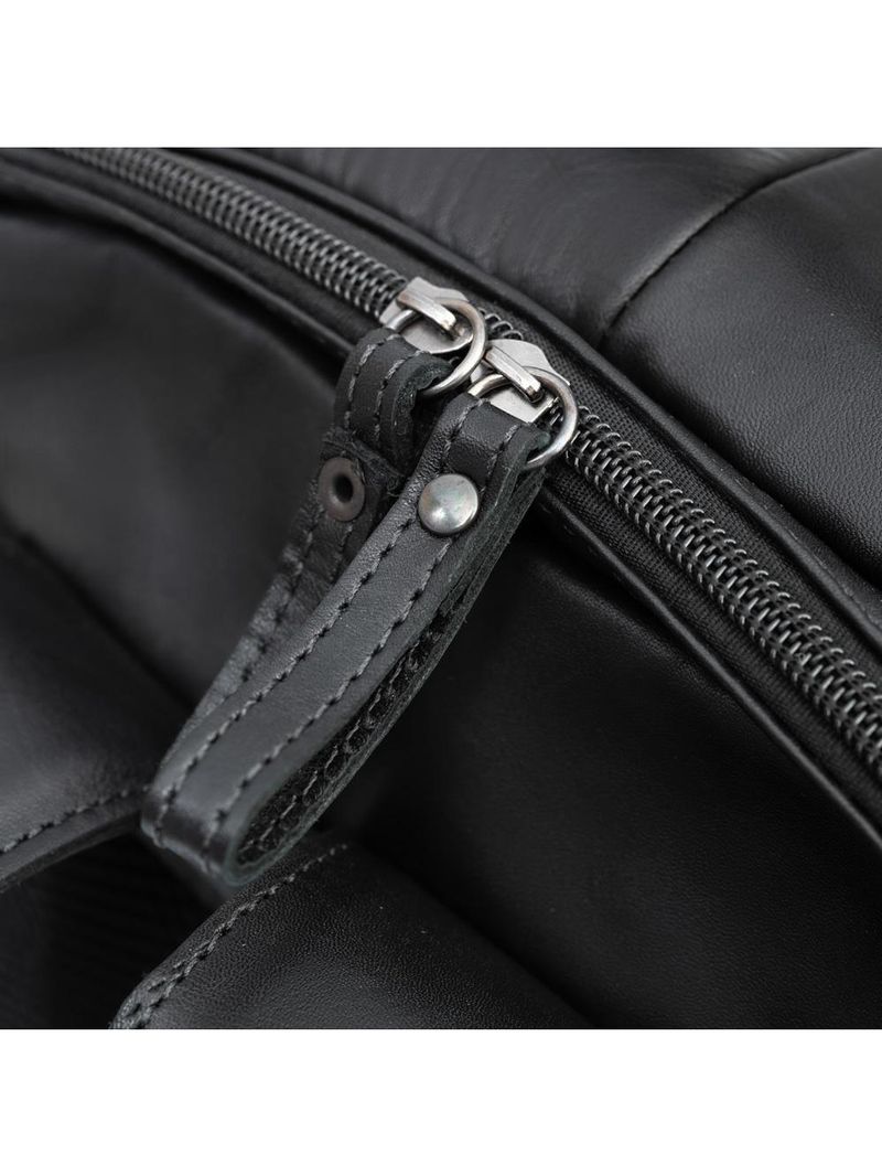 Mochila masculina de couro para notebook arpoador preta